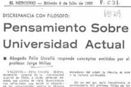 Pensamiento sobre universidad actual.
