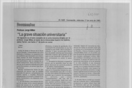 La grave situación universitaria