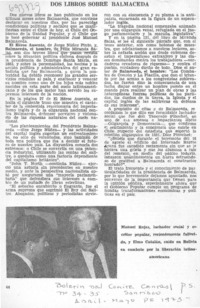 Dos libros sobre Balmaceda.