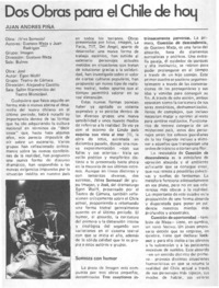 Dos obras para el Chile de hoy