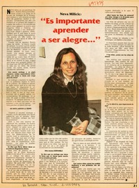 Es importante aprender a ser alegre..." : [entrevista]