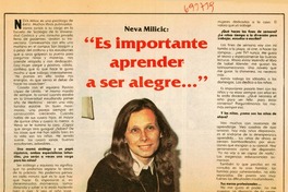 Es importante aprender a ser alegre..." : [entrevista]