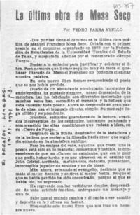 La última obra de Mesa Seco