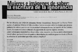 Mujeres e imágenes de saber, la escritura de la ignorancia