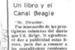 un libro y el Canal Beagle