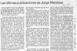 Las últimas publicaciones de Jorge Mendoza