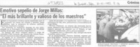 Emotivo sepelio de Jorge Millas, "el más brillante y valioso de los maestros".