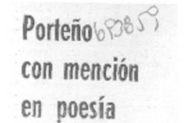 Porteño con mención en poesía.
