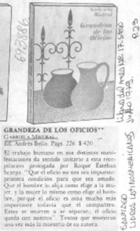 Grandeza de los oficios.