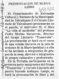 Presentación de nuevo libro.