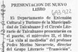 Presentación de nuevo libro.
