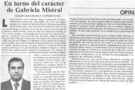 En torno del carácter de Gabriela Mistral