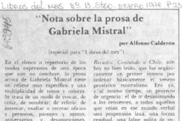 Nota sobre la prosa de Gabriela Mistral