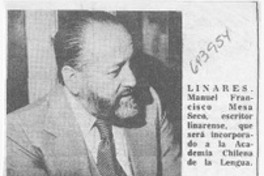 Escritor linarense integrado a Academia Chilena de la Lengua