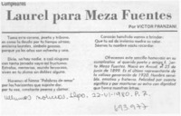 Laurel para Meza Fuentes