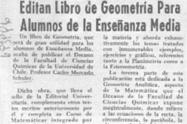 Editan libro de geometría para alumnos de la enseñanza media.