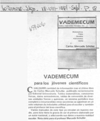 Vademecum para los jóvenes científicos.