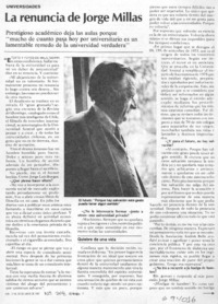 La renuncia de Jorge Millas: [entrevista]