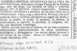 Gabriela Mistral, guardiana de la vida.