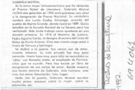Gabriela Mistral.
