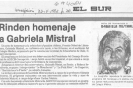 Rinden homenaje a Gabriela Mistral.
