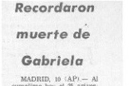 Recordaron muerte de Gabriela.