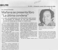 Mañana se presenta libro "La última condena".