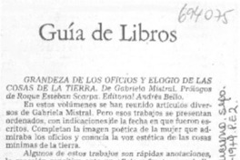 Grandeza de los oficios y elogio de las cosas de la tierra.
