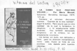 La dama que prefirió volver.