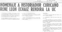 Homenaje a historiador curicano René León Echaiz rendirá la UC.