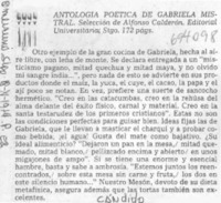 Antología poética de Gabriela Mistral