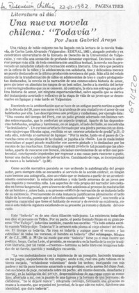 Una nueva novela chilena "Todavía"