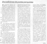 Dos ediciones de poetas penquistas