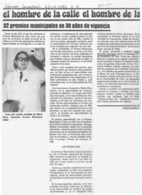 32 premios municipales en 30 años de vigencia