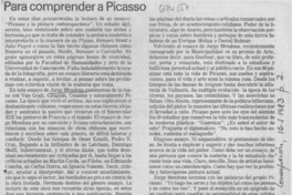 Para comprender a Picasso