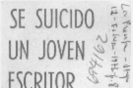 Se suicidó un joven escritor.