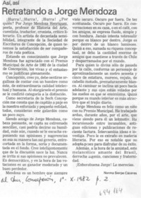 Retratando a Jorge Mendoza