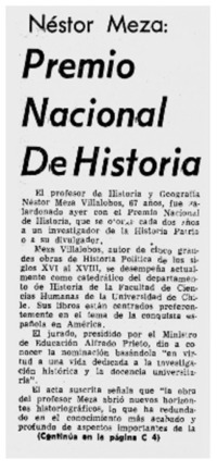 Premio Nacional de Historia.