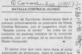 Batalla contra el olvido.