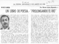 Un libro de poesía: "Prolongando el río"