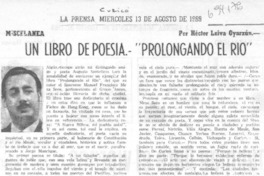 Un libro de poesía: "Prolongando el río"