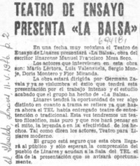 Teatro de ensayo presenta "La balsa".