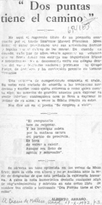 Dos puntas tiene el camino