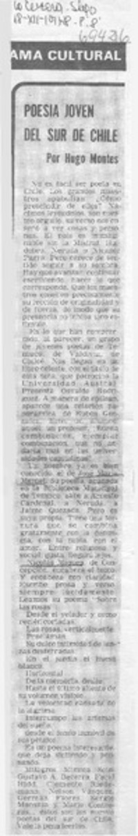 Poesía joven del sur de Chile