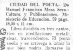 Ciudad del poeta.