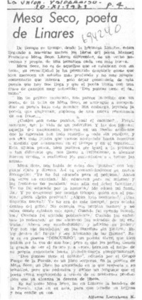 Mesa Seco, poeta de Linares