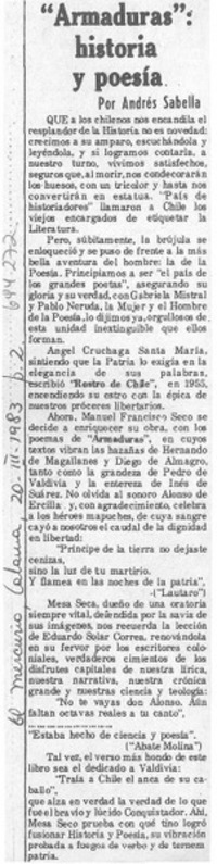 "Armaduras": historia y poesía
