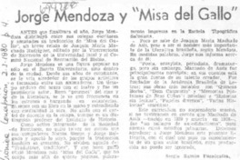 Jorge Mendoza y "Misa del gallo"