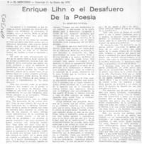 Enrique Lihn o el desafuero de la poesía