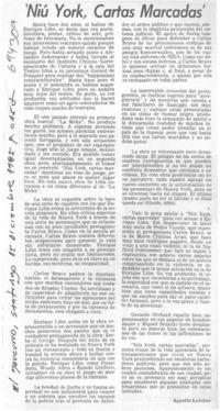 Niú York, cartas marcadas